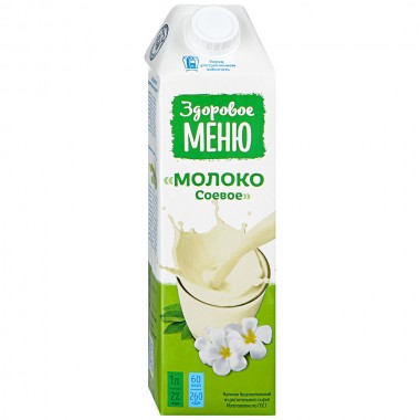 Растительное молоко "Соевое" "Здоровое меню" 1 л