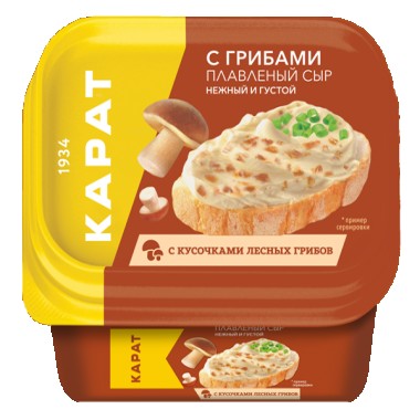 Сыр плавленый "С грибами" «Карат» 200 гр.
