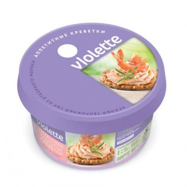 Сыр творожный Violette «Аппетитные креветки» «Карат» 140 гр.