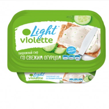 Сыр творожный Violette "Со свежим огурцом Light" «Карат» 160 гр.