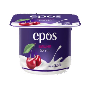 Йогурт густой с вишней 2,5%  EPOS 120 гр