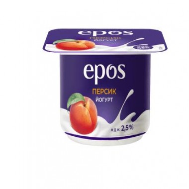 Йогурт густой с персиком 2,5% EPOS 120 гр