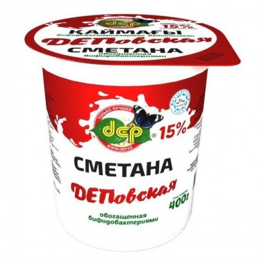 Сметана «Славянка» 15% «ДЕП» 400 гр.