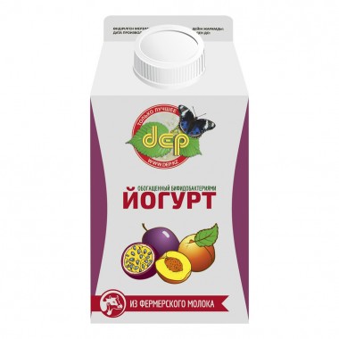 Йогурт «Персик-маракуйя» 2,5% «ДЕП» 500 гр.
