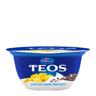 Йогурт Греческий "Манго - чиа" TEOS "Савушкин" 2% 140гр