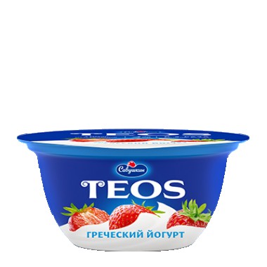 Йогурт Греческий "Клубника" TEOS "Савушкин" 2% 140гр