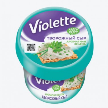 Сыр творожный с зеленью «Violette» 140гр