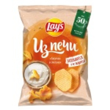 Lays oven-baked chanterelle chips in sour cream, 80g