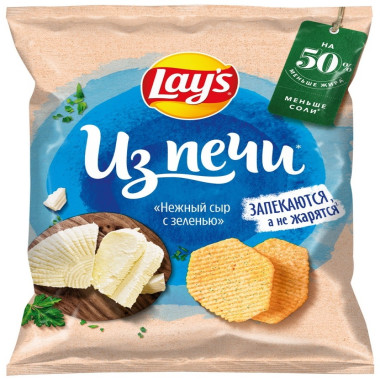 Lays oven-baked chips with tender cheese and greens, 81g