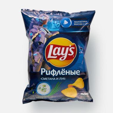 Lays Corrugated Chips with Sour Cream and Onions, 140g