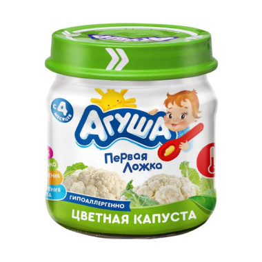 Агуша пюре капуста цвет 80гр