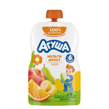Агуша пюре мультифрукт 90гр