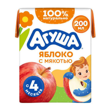 Агуша сок яблоко с мякотью 200мл