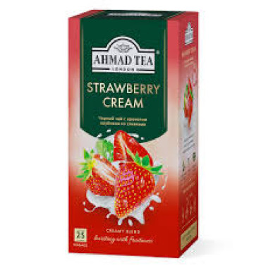 Ahmad Tea "Strawberry Cream" чер чай клубника со сливками