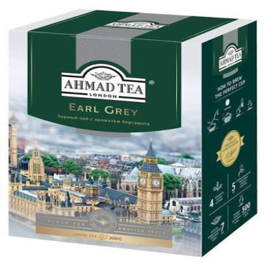 Ahmad Tea "Эрл Грей" чер чай с бергамотом 200гр