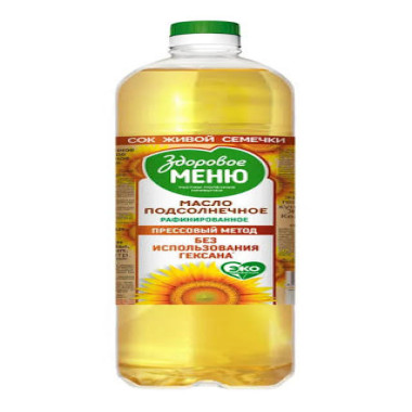 Refined sunflower oil 900g Zdorovoye Menyoo