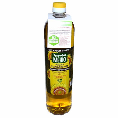Unrefined sunflower oil 900g Zdorovoye Menyoo