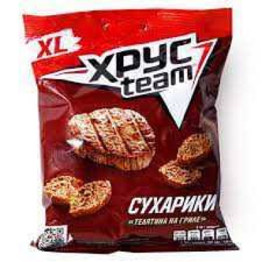 HRUSTEAM грильдегі бұзау еті дәмдеуі бар кептірілген нан 100г