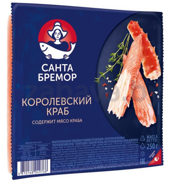 Крабовые палочки "Королевский краб" "Санта Бремор" 200гр